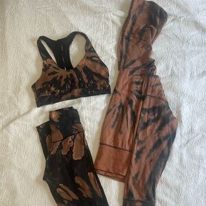 Aerie Offline 3-Piece Activewear Set: Crossover Leggings, Hoodie, Sports Bra